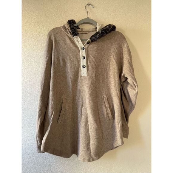 Soft surroundings Henley hoodie sweater size medium - Picture 4 of 7